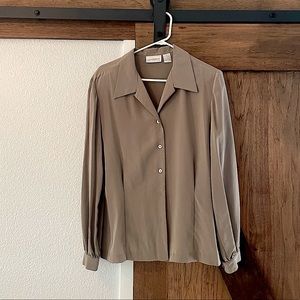 Long Sleeve Faux Suede Button Up Dress Shirt